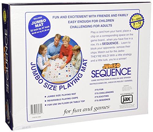 Jax Jumbo SEQUENCE Game - Box Edition with Cushioned Mat, Cards and Chips - sctoyswholesale