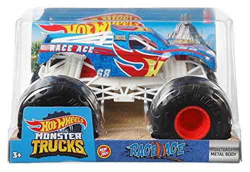 Hot Wheels Monster Trucks 1:24 Scale Vehicles, Collectible Die-Cast Metal Toy Trucks with Giant Wheels & Stylized Chassis, Gift for Kids Ages 3 Years Old & Up - sctoyswholesale