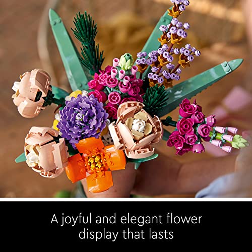 LEGO Icons Flower Bouquet 10280 Artificial Flowers, Set for Adults, Decorative Home Accessories, for Her and Him, Botanical Collection