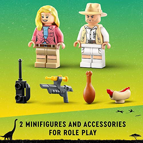 LEGO Jurassic Park Velociraptor Escape 76957 Learn to Build Dinosaur Gift for Kids Aged 4 and Up Featuring a Buildable Dinosaur Pen, Off-Roader Vehicle and 2 Minifigures