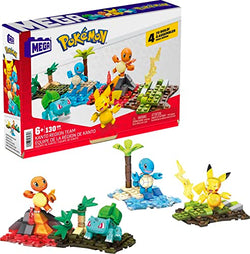 MEGA Pokémon Action Figure Building Toys Set, Kanto Region Team With 130 Pieces, 4 Poseable Characters