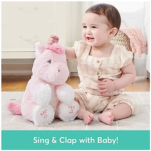 Baby GUND Alora The Unicorn Animated Plush, Singing Stuffed Animal Sensory Toy, Sings ABC Song and 123 Counting Song, Pink, 11”