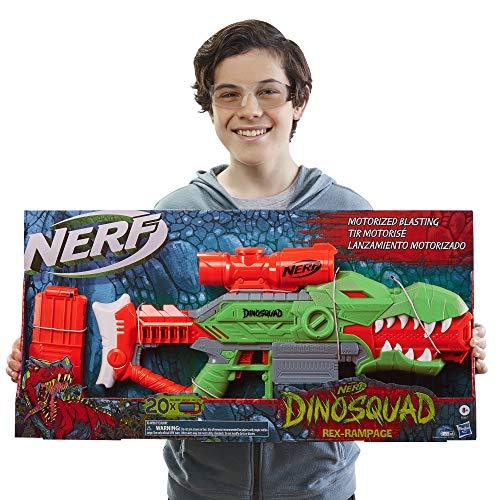 NERF DinoSquad Rex-Rampage Motorized Dart Blaster, 10-Dart Clip, 20 Official Darts - sctoyswholesale