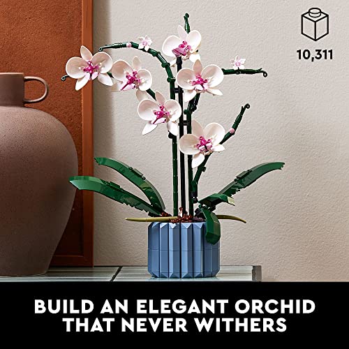 LEGO Icons Orchid 10311 Artificial Plant Building Set with Flowers, Home Décor Accessory for Adults, Botanical Collection, Idea, for Her and Him