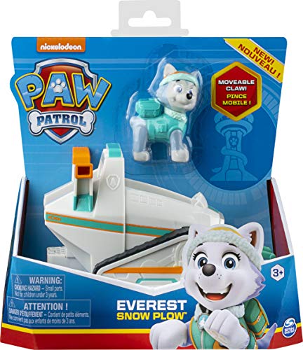 Paw Patrol, Everest’s Snow Plow Vehicle with Collectible Figure, for Kids Aged 3 and Up