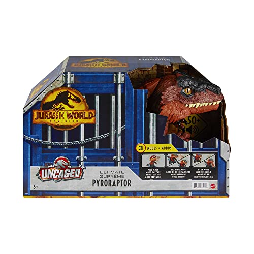 Jurassic World Dominion Uncaged Ultimate Pyroraptor Dinosaur Toy, Action Figure with Interactive Motion and Sound