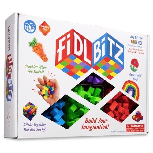 Play Visions FidlBitz® - Revolutionary Cubes That Stick Together, But Not Sticky! (Deluxe Set)