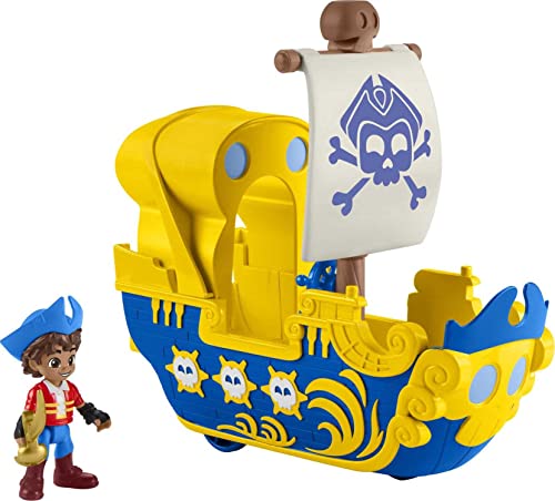 Fisher-Price Nickelodeon Santiago of The Seas Santiago Figure & El Bravo Pirate Ship Toy - sctoyswholesale