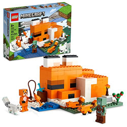 LEGO Minecraft The Fox Lodge House 21178 Animal Toys with Drowned Zombie Figure, Birthday Gift for Grandchildren, Kids, Boys and Girls Ages 8 and Up