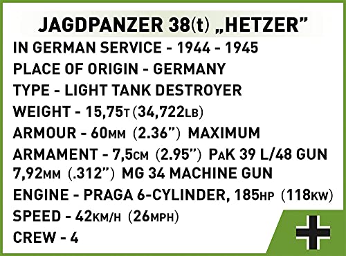 COBI Historical Collection World War II Jagdpanzer 38 
