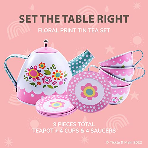Tickle & Main My First Tea Party Gift Set, 12-Piece Set Includes Book, Tea Set, Hat, and Purse for Toddler Girls