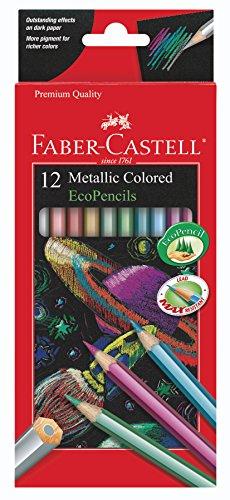 Ecopencils Faber-Castell Metallic - 12 Break Resistant Coloring Pencils - sctoyswholesale
