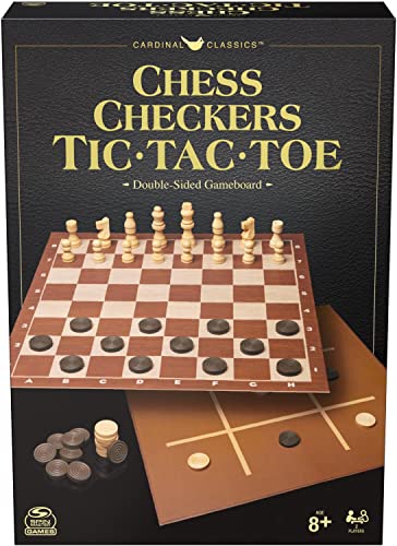 Cardinal Classics: Chess Checkers and Tic-Tac-Toe Set Box - Tabletop Board