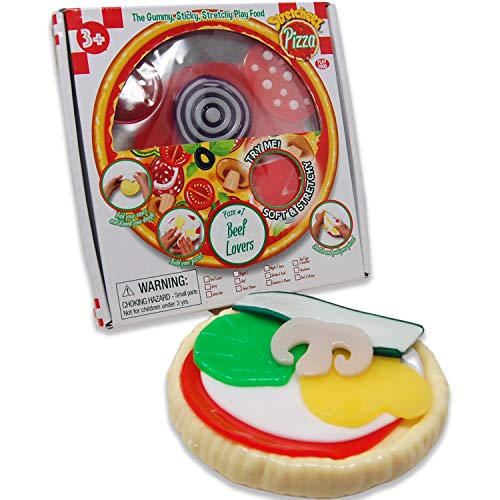 Stretcheez Pizza - Play Food for Kids - Stretchy Pretend Food & Toppings - Mix & Match - Collect Them All - Works with Role Play Kitchens - sctoyswholesale