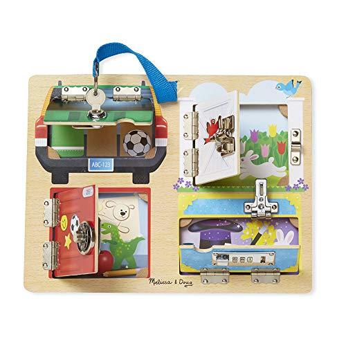 Melissa & Doug Locks & Latches Board Wooden Educational Toy (Sturdy Wooden Construction, Helps Develop Fine-Motor Skills, Great Gift for Girls and Boys - Best for 3, 4, 5 Year Olds and Up) - sctoyswholesale