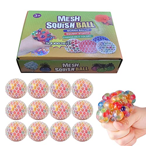 Squishy Mesh Net Ball Colour Beads Relief Stress Ball Grape