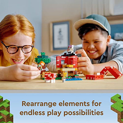 LEGO Minecraft The Mushroom House Set, 21179 Building Toy for Kids