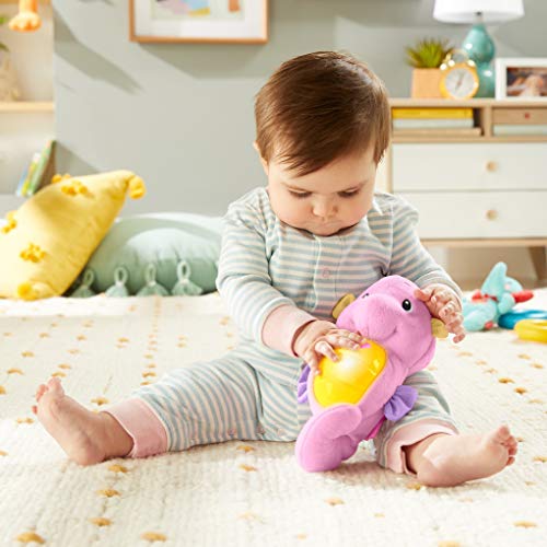 Fisher-Price Soothe & Glow Seahorse, Pink, Plush Toy with Music, Ocean Sounds and Lights for Baby - sctoyswholesale