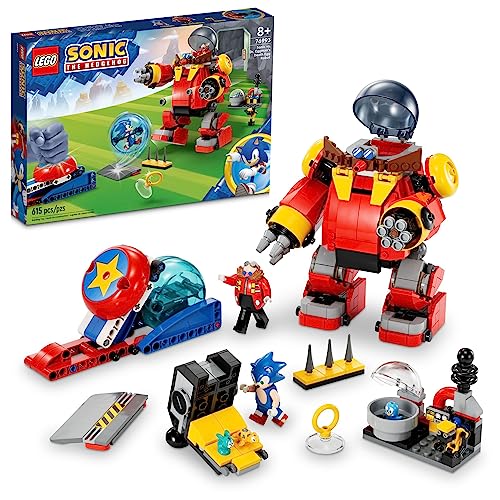 LEGO Sonic The Hedgehog Sonic vs. Dr. Eggman’s Death Egg Robot 76993 Sonic Toy Building Set for 8 Year Old Gamers, with 6 Sonic Figures for Creative Role Play, Great Gift for Christmas for Sonic Fans