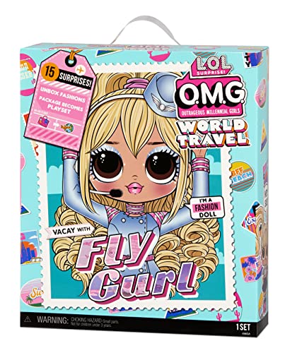 L.O.L. Surprise! World Travel™ Fly Gurl Fashion Doll with 15 Surprises Including Fashion Outfit, Accessories and Reusable Playset – Great Gift for Girls Ages 4+
