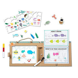 Melissa & Doug Natural Play: Play, Draw, Create Reusable Drawing & Magnet Kit – Ocean (42 Magnets, 5 Dry-Erase Markers) - sctoyswholesale