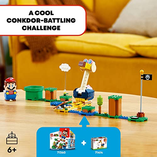 LEGO Super Mario Conkdor's Noggin Bopper Expansion Set 71414, Buildable Toy to Combine with Mario, Luigi or Peach Starter Course, Gift Idea for Kids 6 Plus