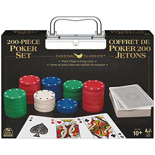 Spin Master Games Professional Texas Hold ‘Em Poker Set, Classic Game with 200 Dual-Toned Chips and Cards in an Aluminum Case