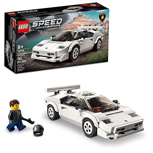 LEGO Speed Champions Lamborghini Countach 76908 Building Toy Set for Kids, Boys, and Girls Ages 8+ (262 Pieces)
