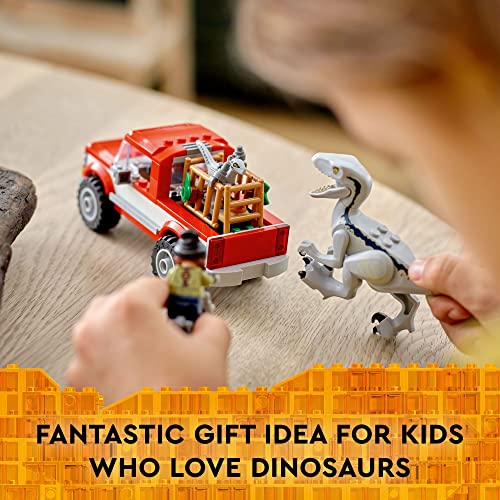 LEGO Jurassic World Dominion Blue & Beta Velociraptor Capture Building Toy Set for Kids