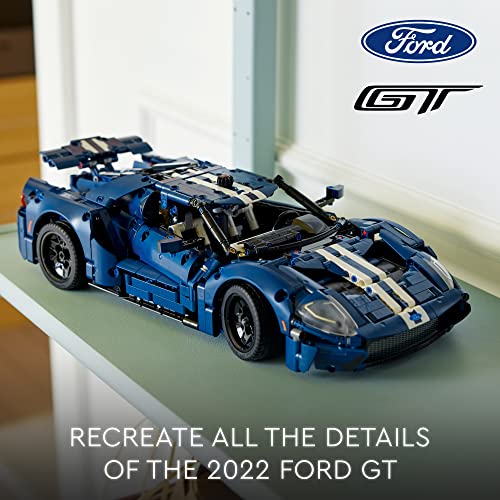 LEGO Technic 2022 Ford GT 42154 Car Model Kit for Adults to Build, 1:12 Scale Supercar with Authentic Features, Advanced Collectible Set