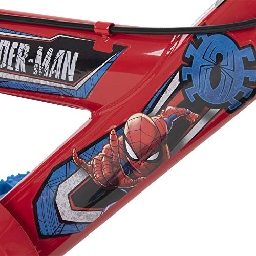 Kid’s Bike Huffy Marvel Spider-Man 12” with Training Wheels, Quick Connect Assembly, Red