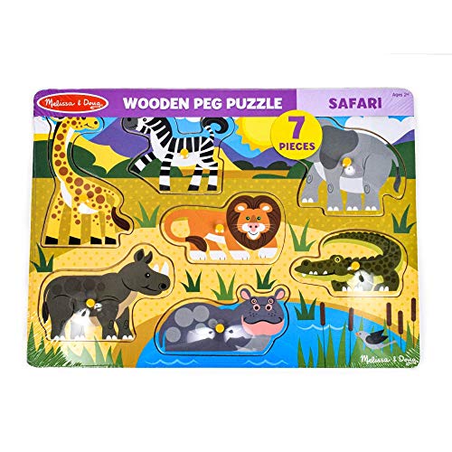 Melissa & Doug Safari Wooden Peg Puzzle (7 pcs) - sctoyswholesale