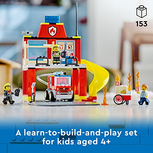 LEGO City Fire Station and Fire Truck 60375 Building Toy Set for Preschool Kids