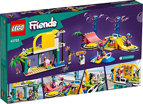 LEGO Friends Skate Park , Skateboard Toys for Girls and Boys , Mini-Doll Playset with Toy Scooter and Wheelchair
