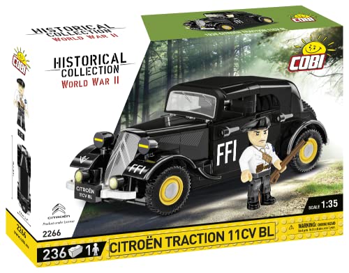 COBI Historical Collection: World War II Citroen Traction 11CV BL Vehicle,Black - sctoyswholesale