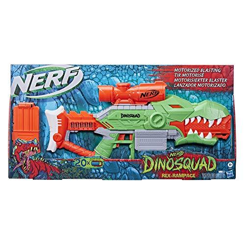 NERF DinoSquad Rex-Rampage Motorized Dart Blaster, 10-Dart Clip, 20 Official Darts - sctoyswholesale