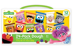 Sesame Street 24-Pack of Dough With Carrying Handle, Includes 24 cans of 2oz Dough in 12 popular colors, Gift for Kids