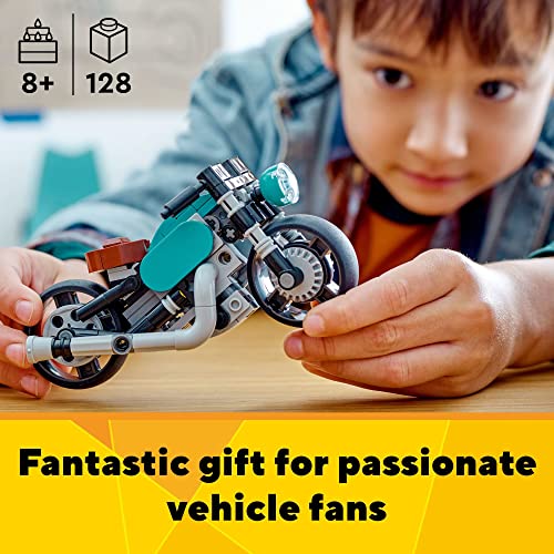 LEGO Creator 3-in-1 Vintage Motorcycle Set 31135 - Classic Motorcycle Toy to Street Bike to Dragster Car, Vehicle Building Toys, Great Gift for Boys, Girls, and Kids 8 Years Old and Up