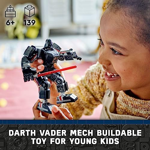 LEGO Star Wars Darth Vader Mech 75368 Buildable Star Wars Action Figure, This Collectible Star Wars Toy for Kids Ages 6 and Up Features an Opening Cockpit, Buildable Lightsaber and 1 Minifigure