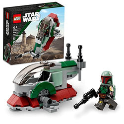 LEGO Star Wars Boba Fett's Starship Microfighter, Building Toy Vehicle with Adjustable Wings and Flick Shooters, The Mandalorian Set for Kids
