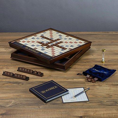 Scrabble Deluxe Edition with Rotating Wooden Board Game - sctoyswholesale