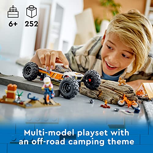 LEGO City 4x4 Off-Roader Adventures 60387, Camping Set, Monster Truck Style Car Toy