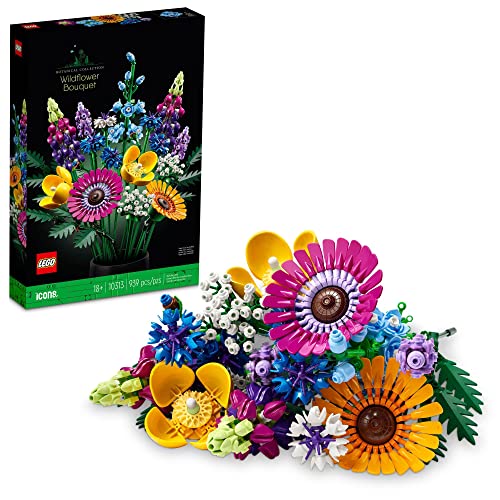 lavender lego flower LEGO Icons Wildflower Bouquet 10313 Set