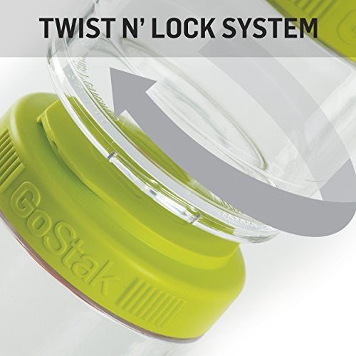 BlenderBottle GoStak Twist n' Lock Storage Jars, 4-Piece Starter Pak, Black - sctoyswholesale