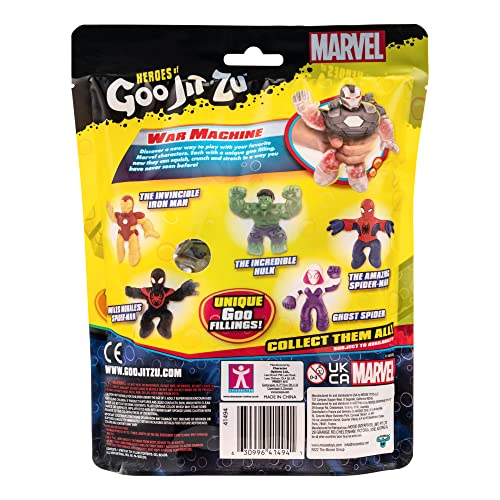 Heroes of Goo Jit Zu Marvel War Machine Hero Pack - Super Scrunchy Bead Filled Marvel Figures 4.5'' Tall