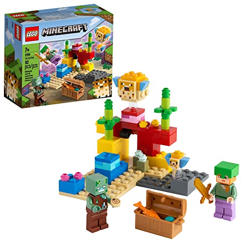 LEGO Minecraft The Swamp Adventure 21240, Building Game Construction Toy  with Alex and Zombie Figures in Biome, Birthday Gift Idea for Kids Ages 8+