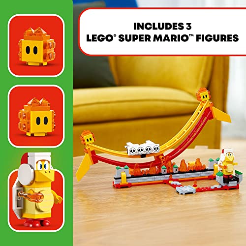 LEGO Super Mario Lava Wave Ride Expansion Set 71416, with Fire Bro and 2 Lava Bubbles Figures