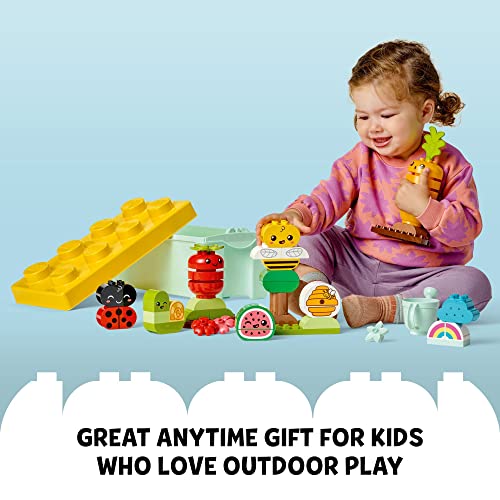 LEGO DUPLO My First Organic Garden Brick Box 10984, Stacking Toys for Babies and Toddlers 1.5+ Years Old, Learning Toy with Ladybug, Bumblebee, Fruit & Veg