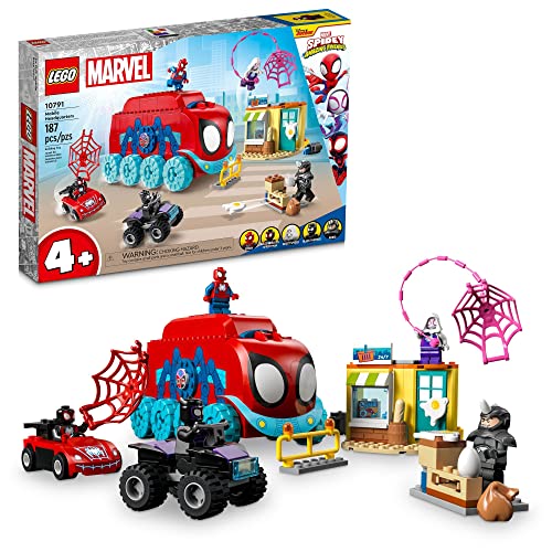 LEGO Marvel Team Spidey's Mobile Headquarters 10791, Toy for Kids 4+ Years Old with Miles Morales and Black Panther Minifigures, Spidey and His Amazing Friends Series