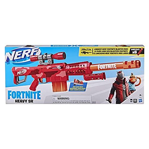 NERF Fortnite Heavy SR Blaster Scope, Big Blaster, 6 Mega Darts –  StockCalifornia